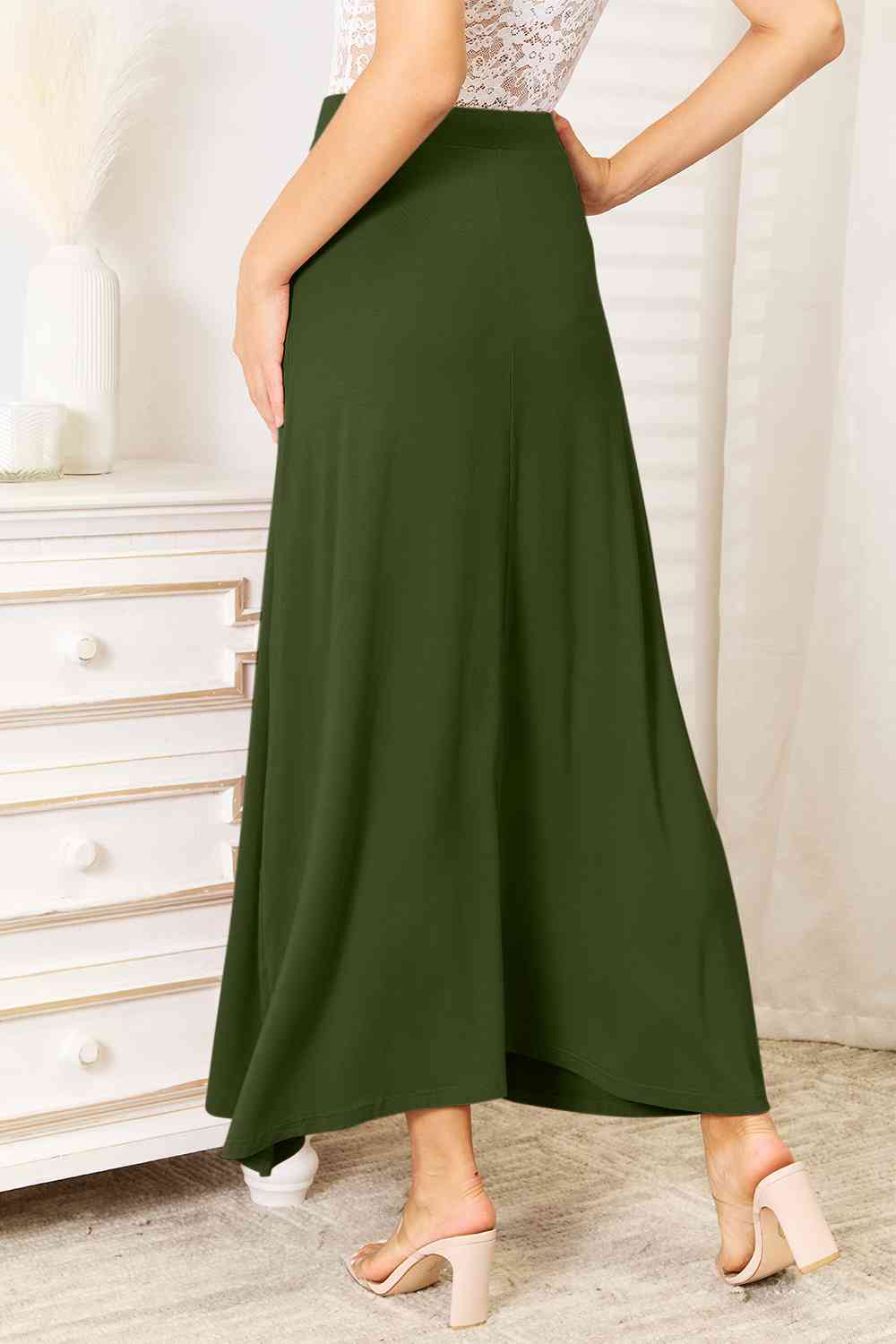 Soft and Sweet Maxi Skirt- 3 Colors (Taupe, Green, Black)