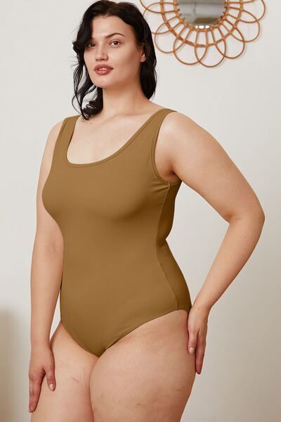 5 Colors- Square Neck Bodysuit (White, Black, Camel, Beige, Black Forest)