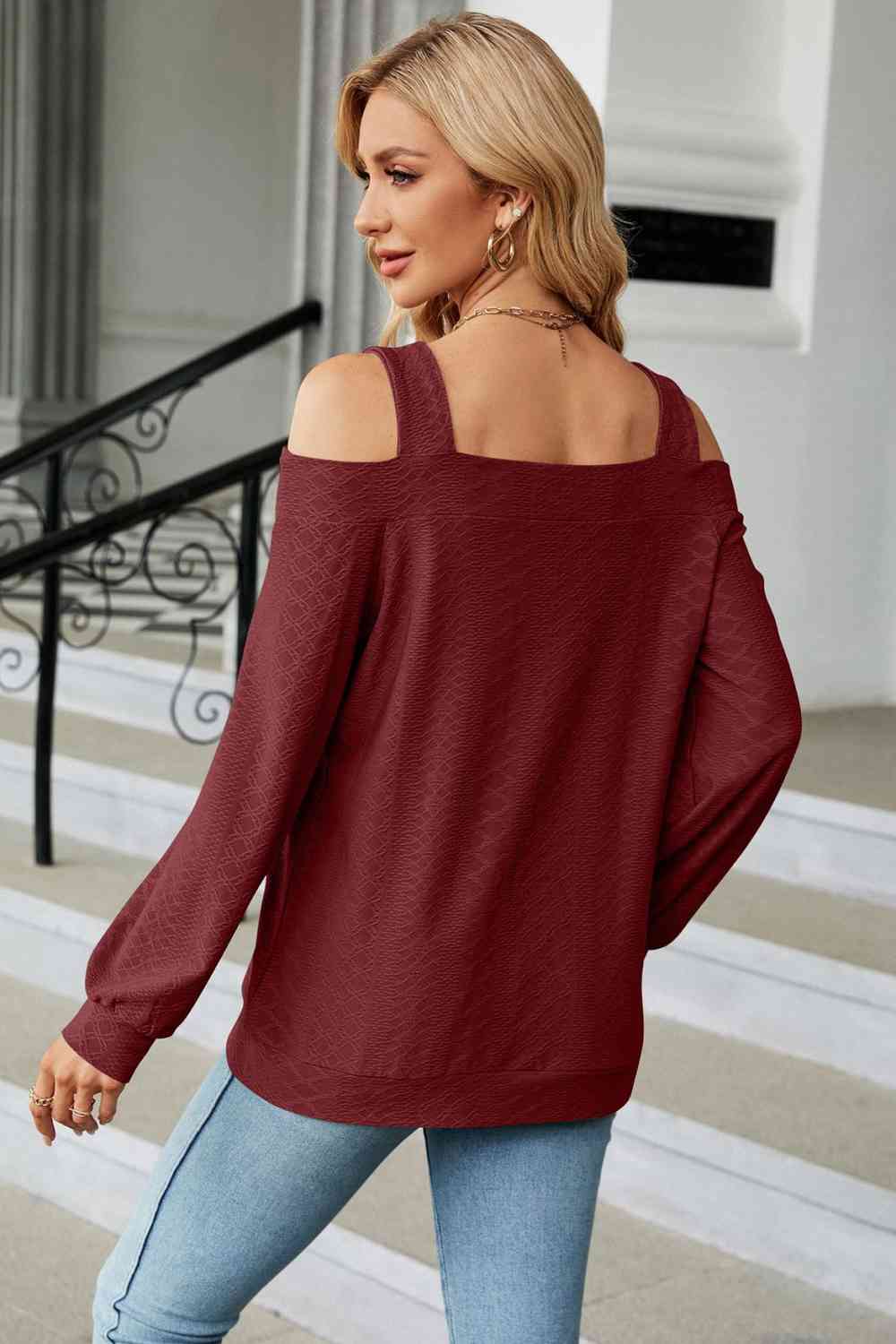 A Texture in Time Blouse- 8 Colors (Pink, Navy, Black, Chestnut, Sage, Wine, Cream, Blush)