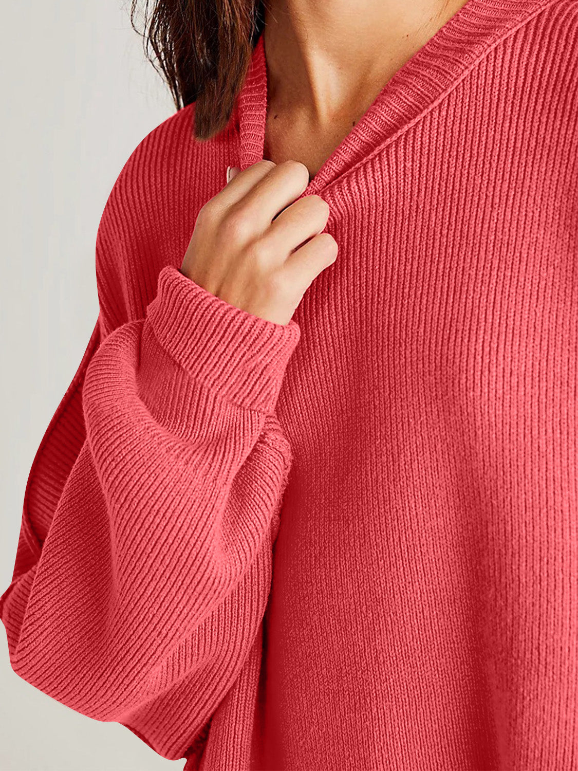 Side Slit Long Sleeve Sweater-12 Colors