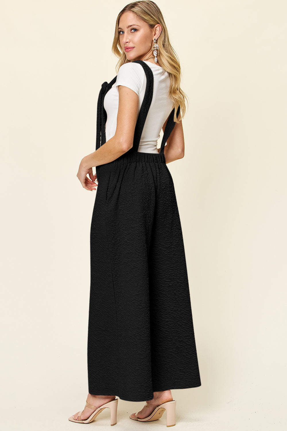 Sleeveless Wide Leg Jumpsuit- Black