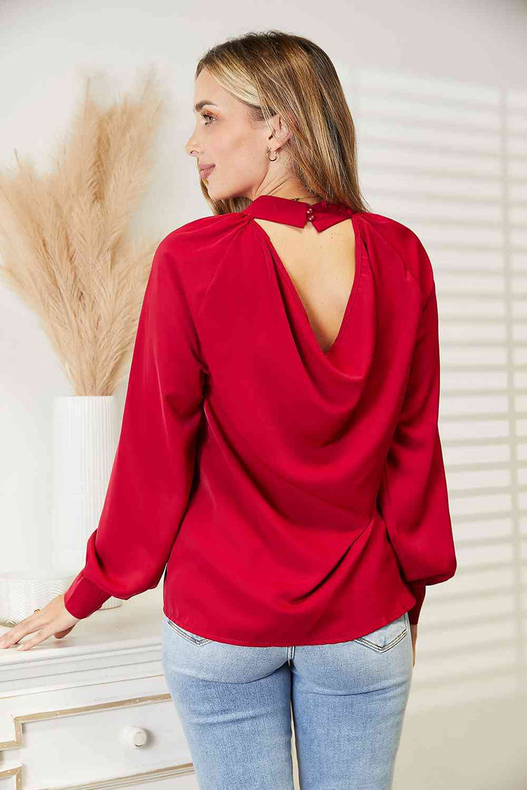 ~ Back Cut Out Deep Red Top