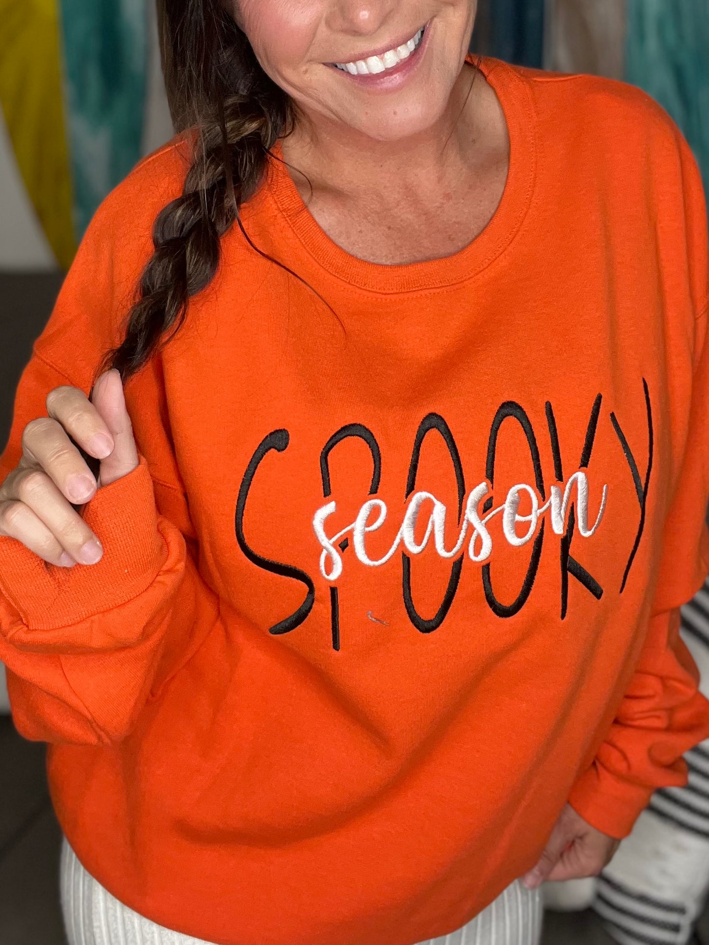 Embroidered Spooky Season Sweatshirt