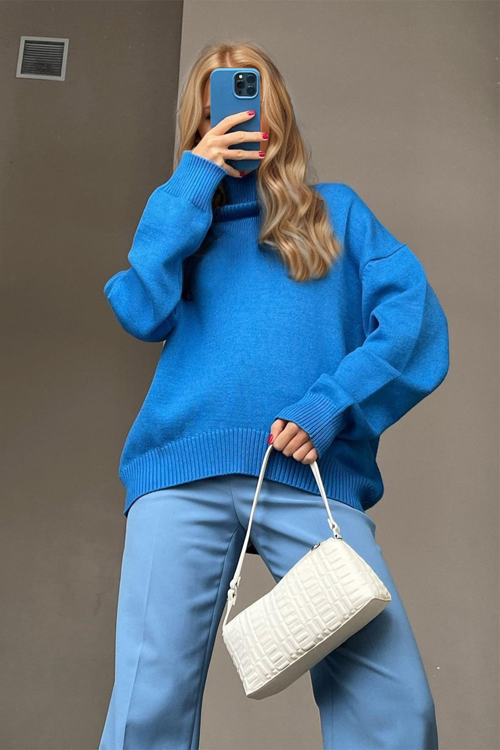 Turtleneck Dropped Shoulder Sweater- 12 Colors