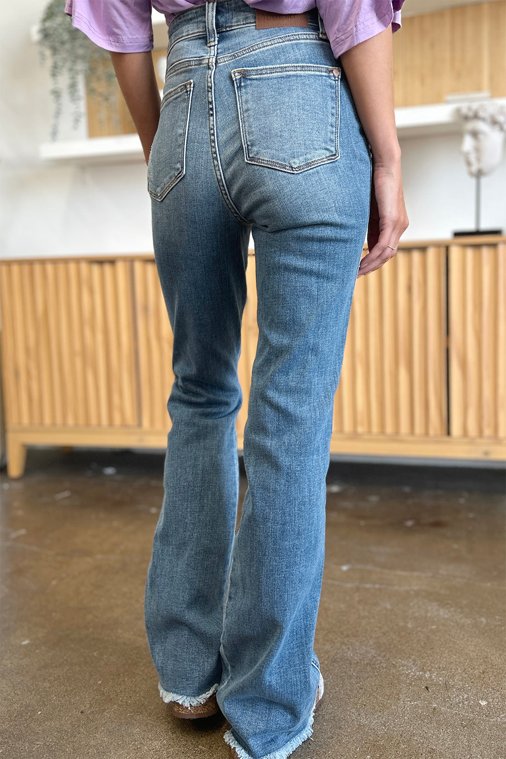 The Carrion- Distressed Raw Hem Bootcut Judy Blue Jeans