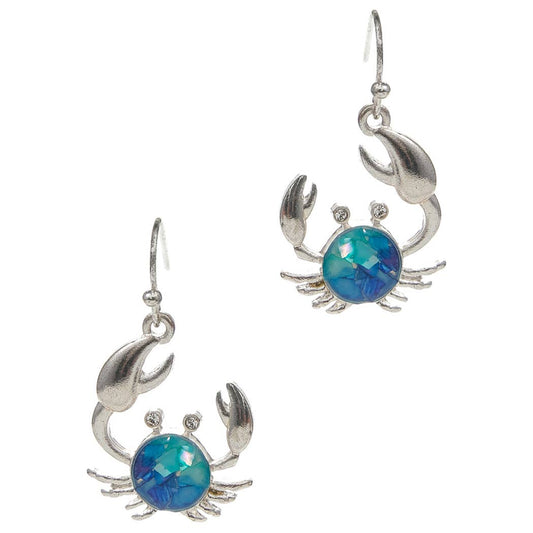 Crab Earring- Ocean Blue