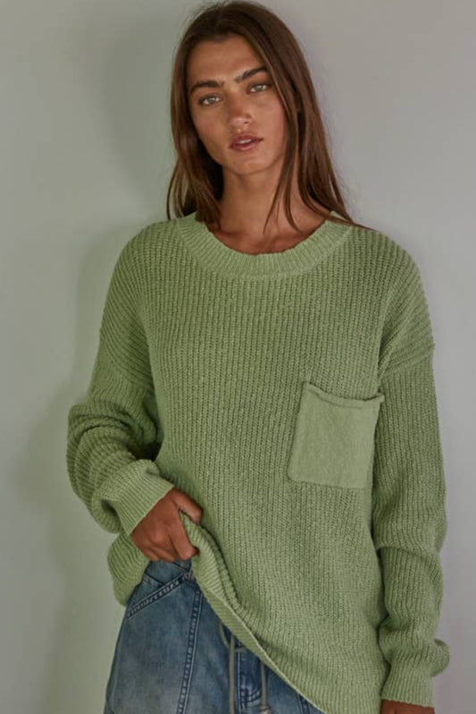 My Darling Knit Top- Light Sage