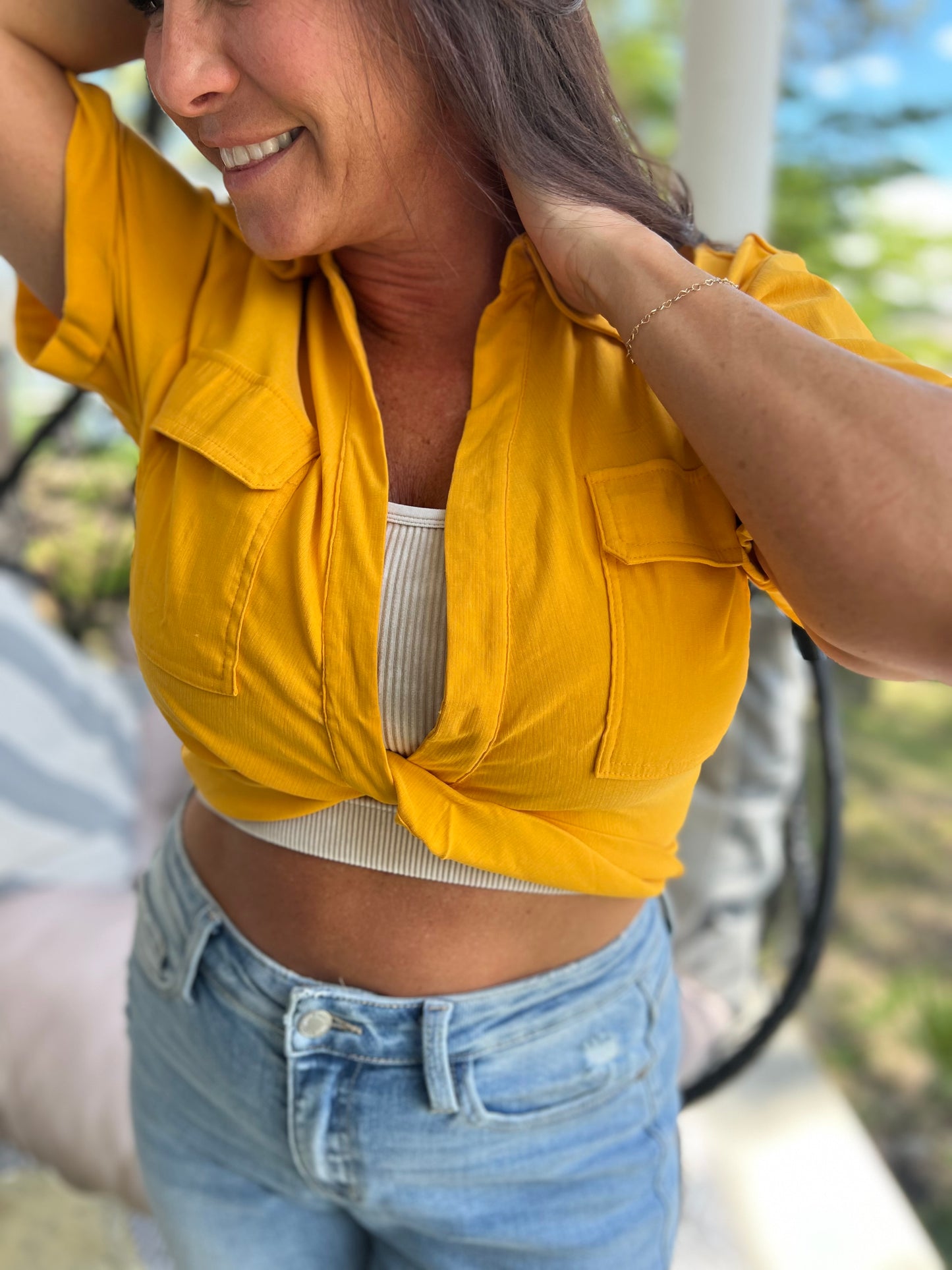 Simply Styled Twisted Top- Yellow