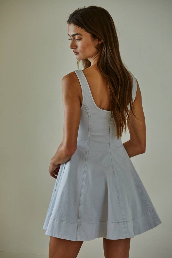 Casual Cuteness Dress- Grey Sky BD325