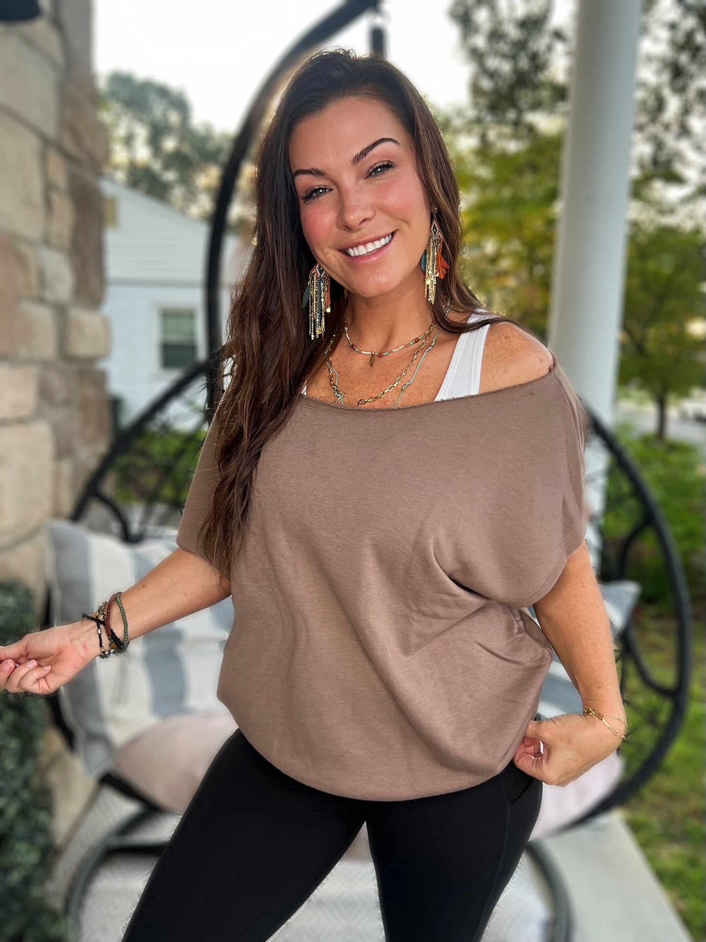 Trendy & Chic Top- Smoky Brown