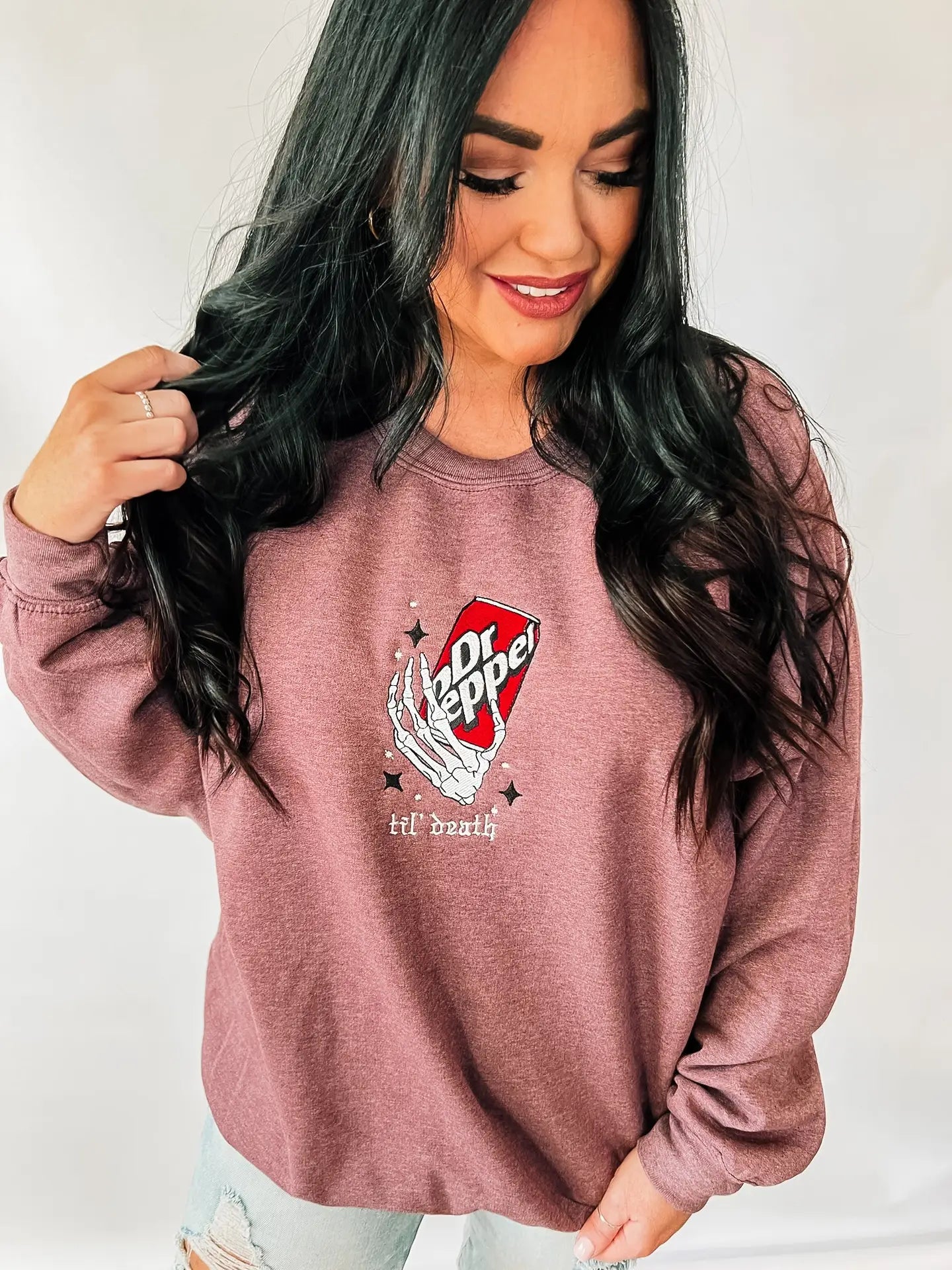 Embroidered Dr Pepper Til Death Sweatshirt