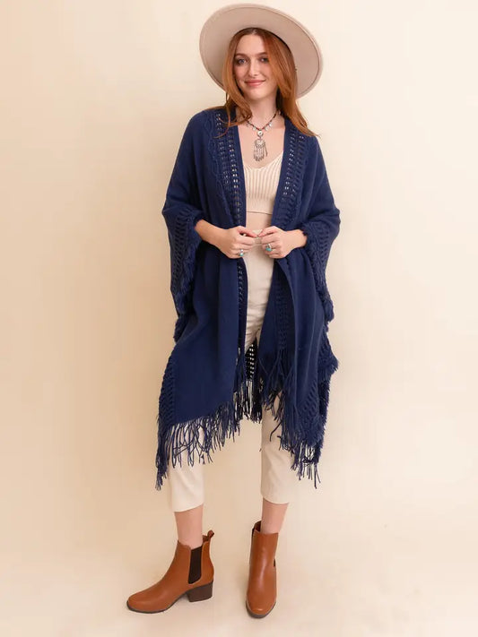 Bohemian Breeze Cardigan- Navy