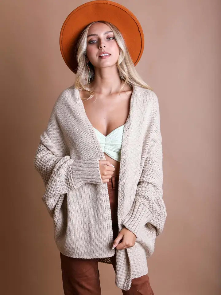 Knit Days Bestselling Cardigan- Beige