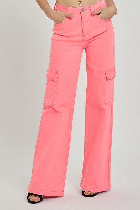 Hot Pink Risen Cargo Pants