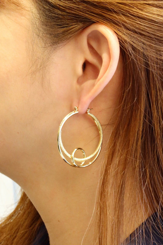 Gold 14K Dipped Pin Catch Hoop Earrings