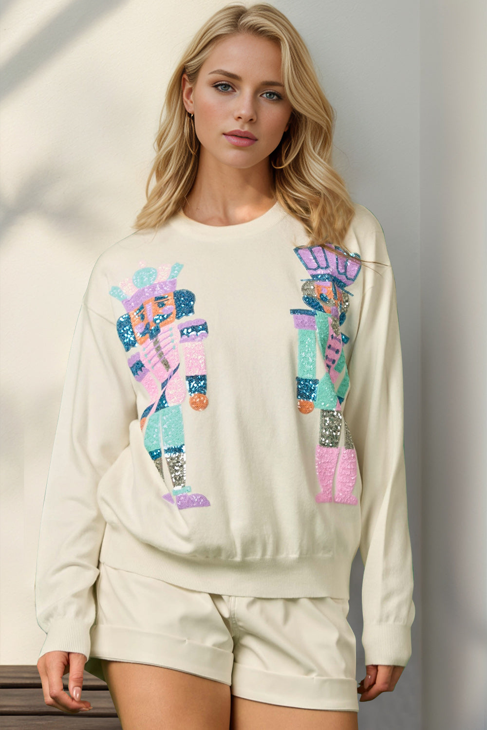 3 Colors- Sequin Nutcracker Sweater