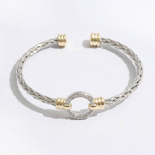 Braided Bangle Cuff Bracelet