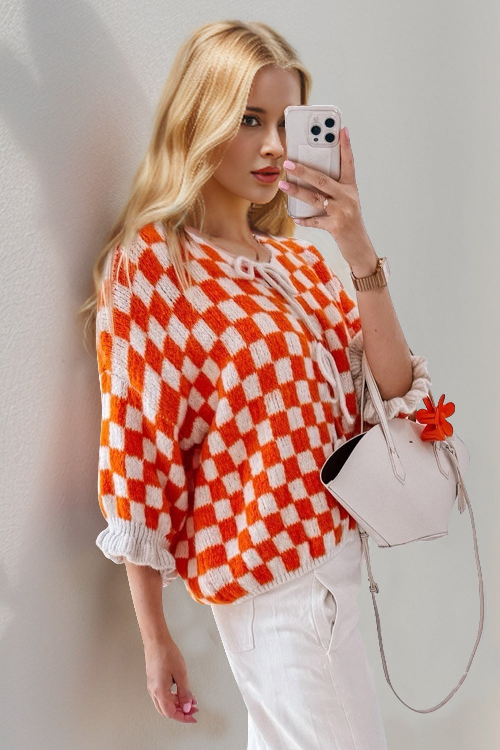 Tied Checkered Dropped Shoulder Cardigan- 7 Colors