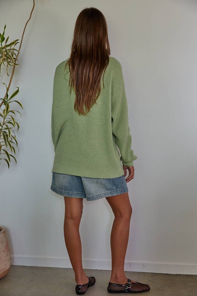 My Darling Knit Top- Light Sage