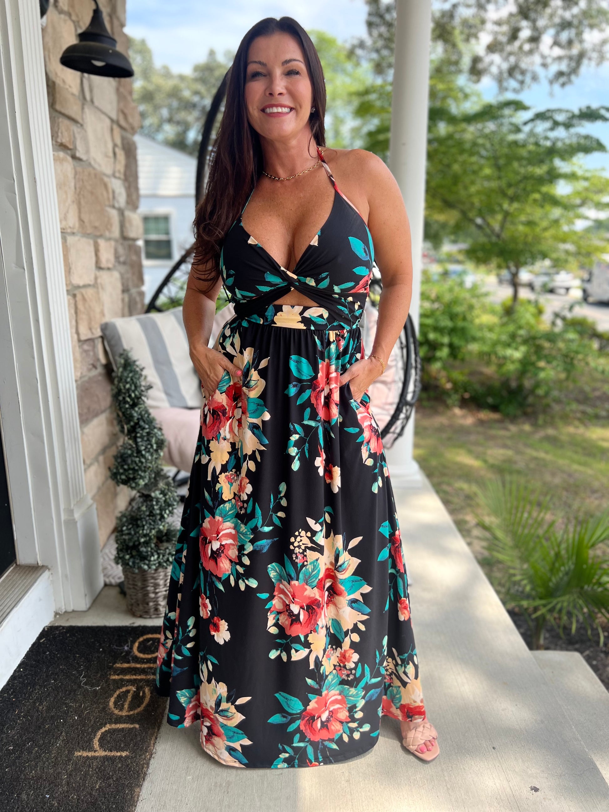 What Does The Switch On A Raz Vape Do Knotted Tank Dress- Black/Peach Floral Polished What Does The Switch On A Raz Vape Do Knotted Tank Dress- Black/Peach Floral Polished