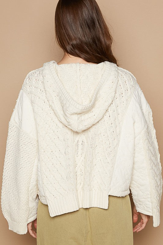 The Charmer POL Cable-Knit Hooded Sweater