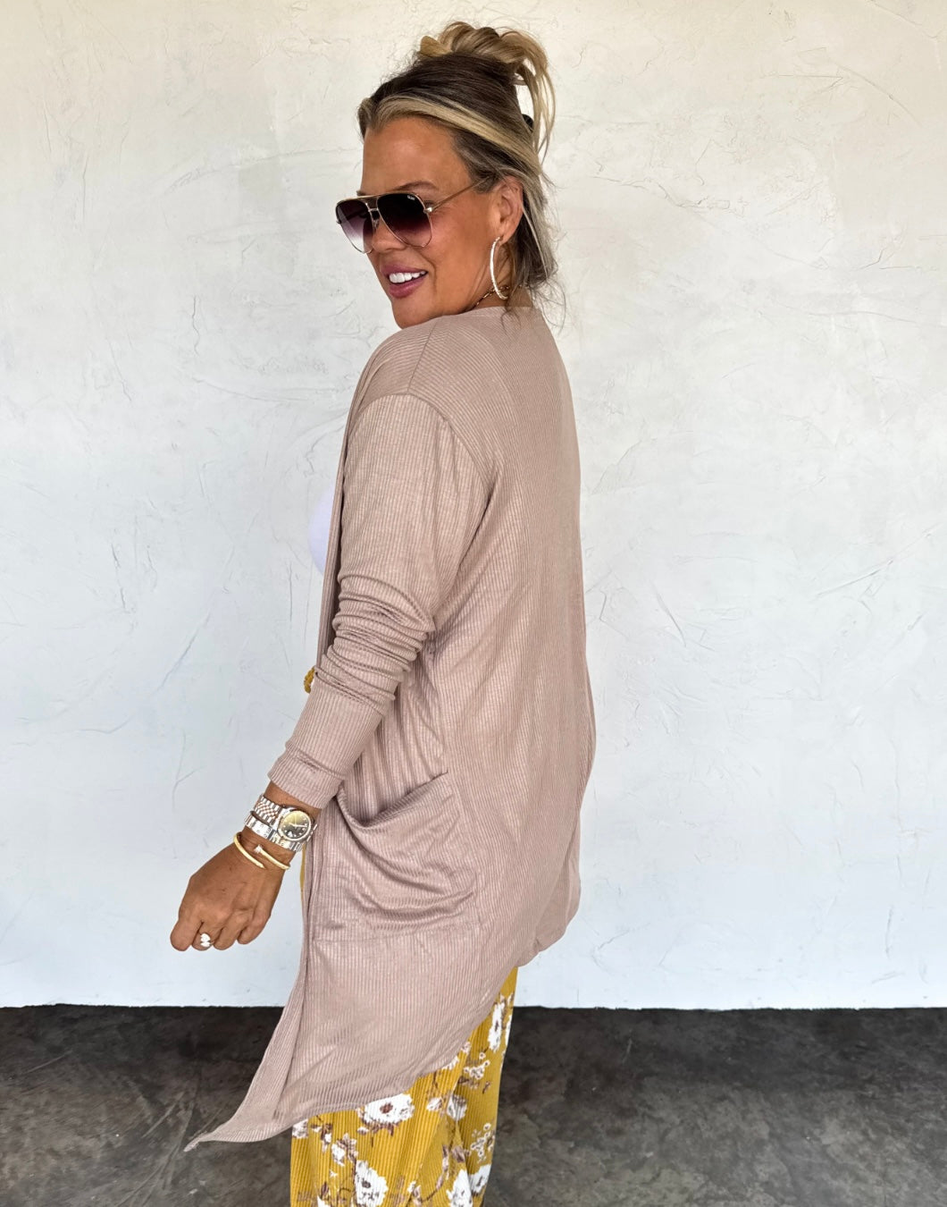 Falling for You Ribbed Cardigan- Mocha BB1205