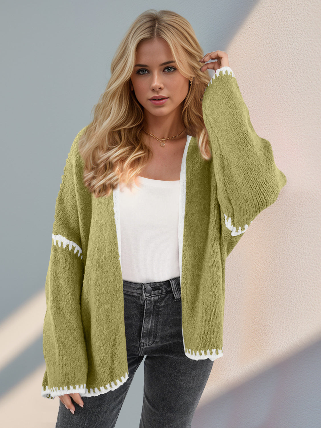 Vicenza Cardigan- 8 Colors (Tan, Yellow-Green, Hot Pink, Black, Dust Storm, Pink, Apricot, Tiffany Blue)