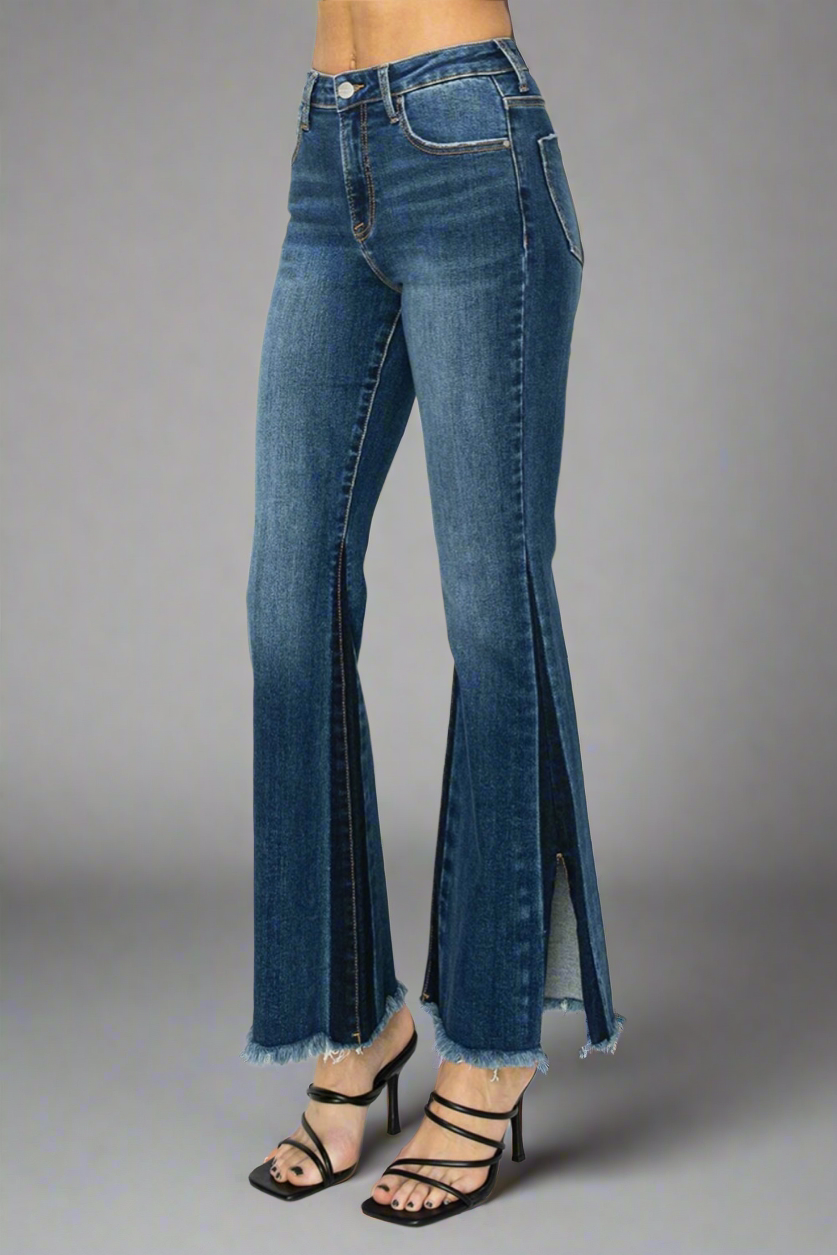 RISEN Slit Flare Jeans