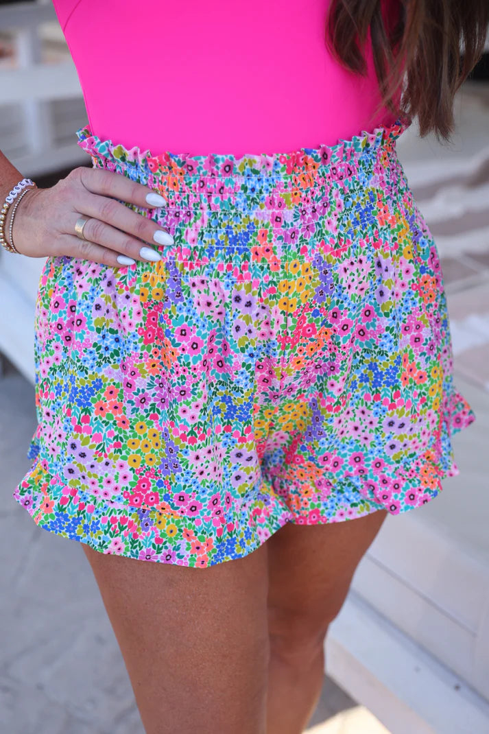 Sunny Strolls Shorts- Floral JL2336