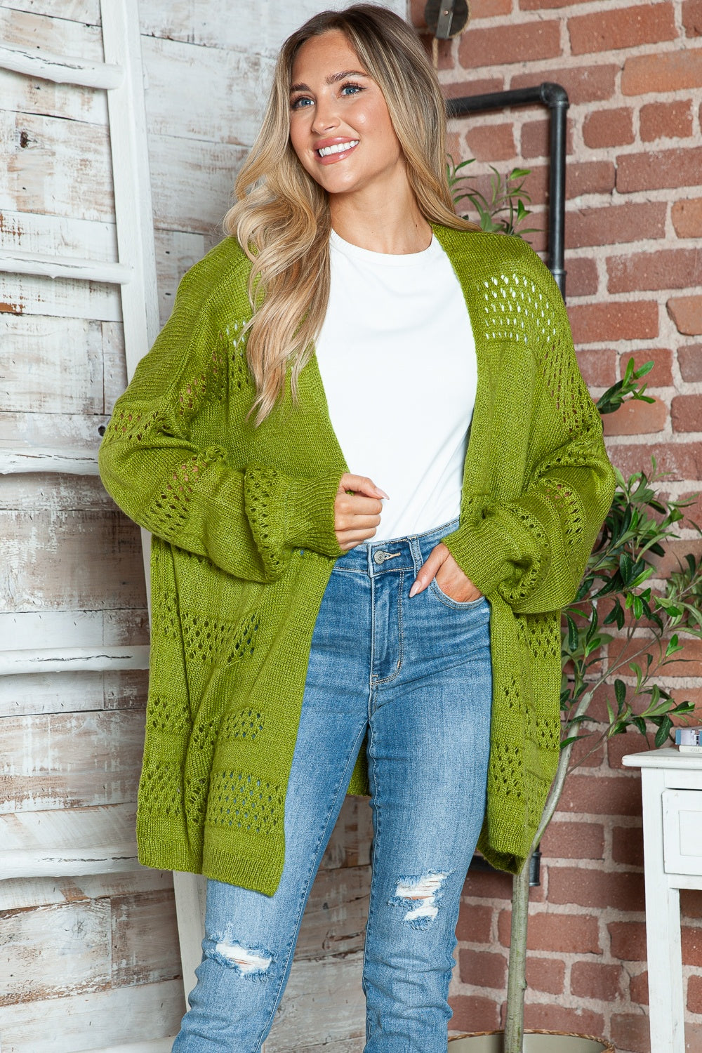 Openwork Long Sleeve Cardigan- 6 Colors (Matcha, Black, Lavender, Sand, Cloudy Blue, Cream)