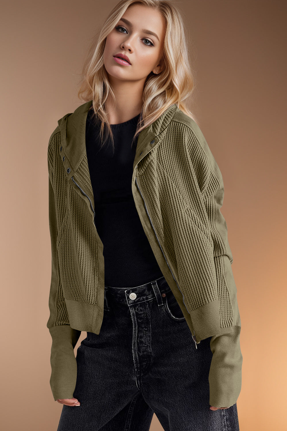 Let's Stay In Hooded Jacket- Olive