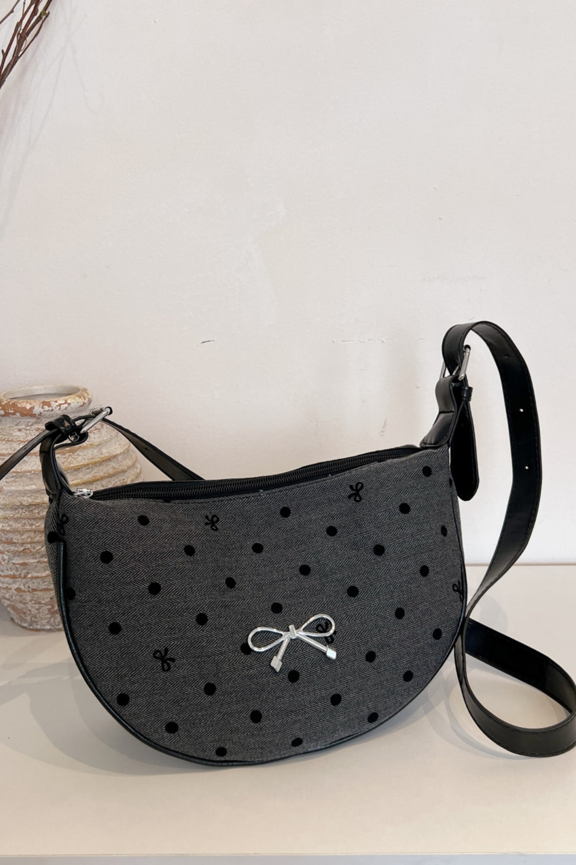 Polyester Printed Adjustable Strap Crossbody Bag