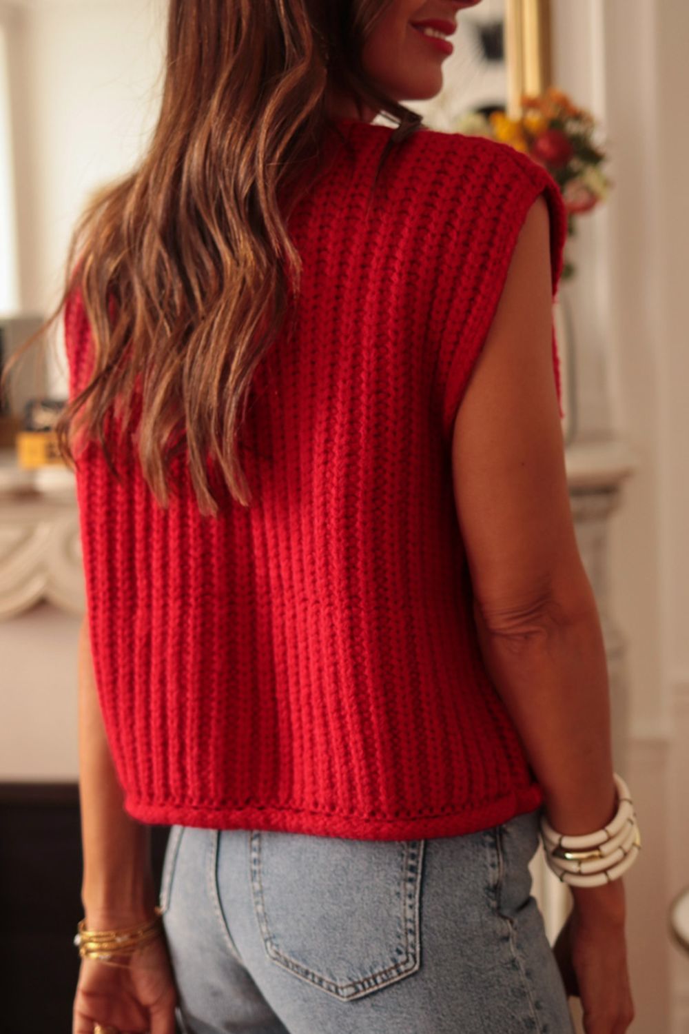 Button Up Sweater- 2 Colors (Cream, Red)