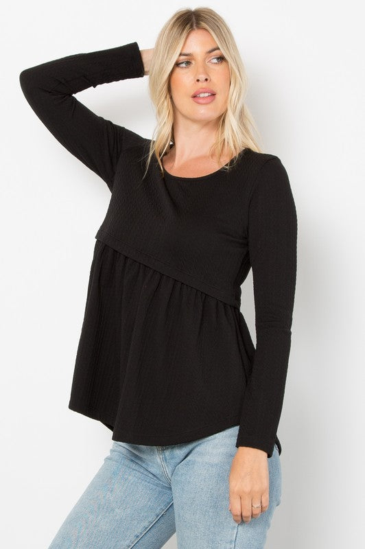 Black Babydoll Knit Top