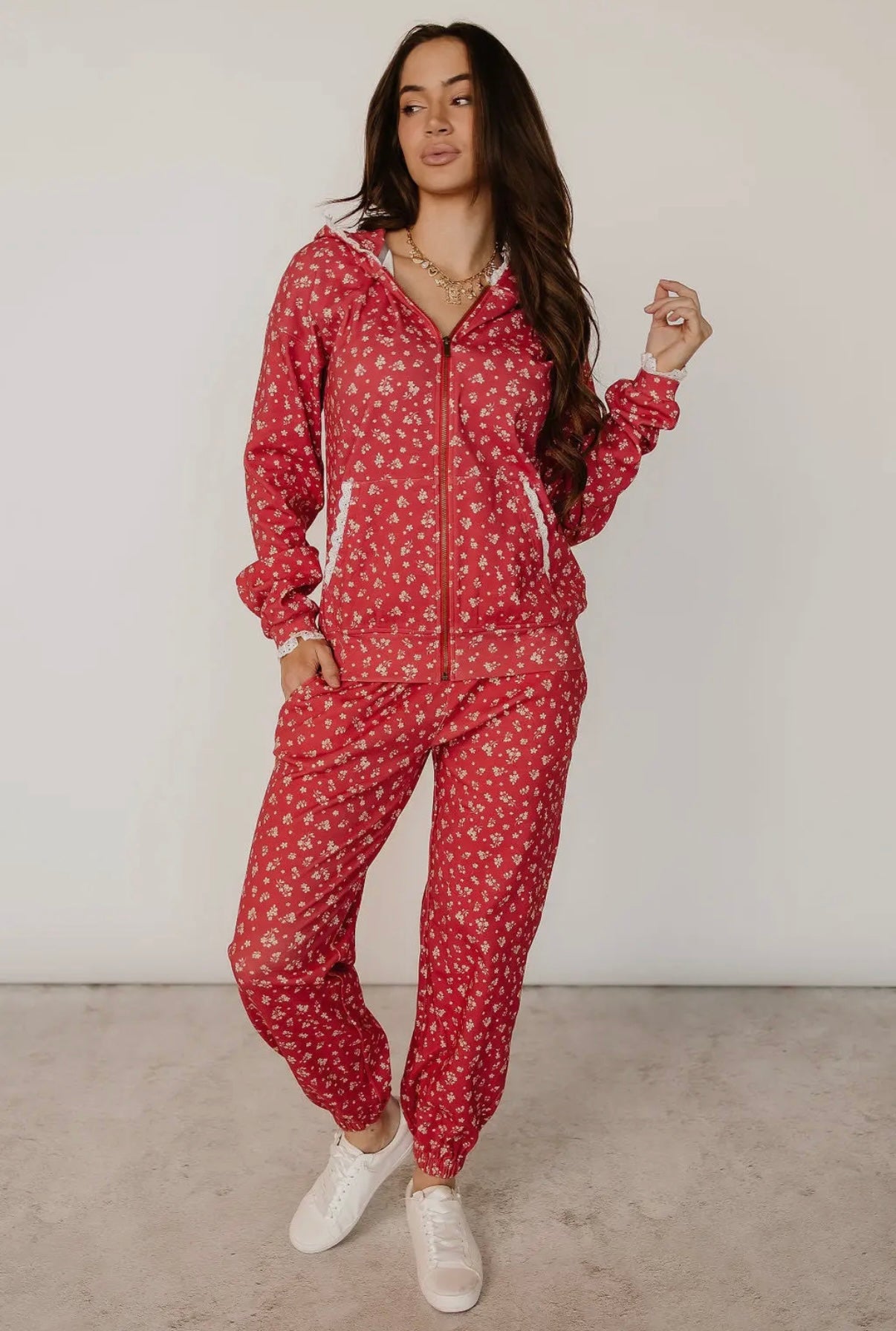 Ampersand Cherry Blossom University Zip Up Hoodie