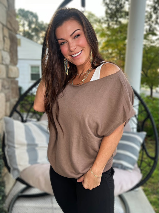 Trendy & Chic Top- Smoky Brown