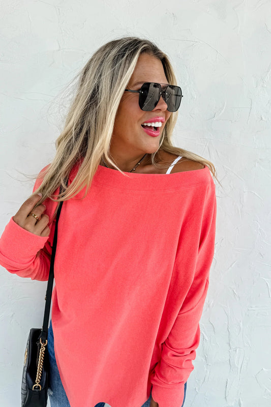 Soft for Fall Sweatshirt- Coral