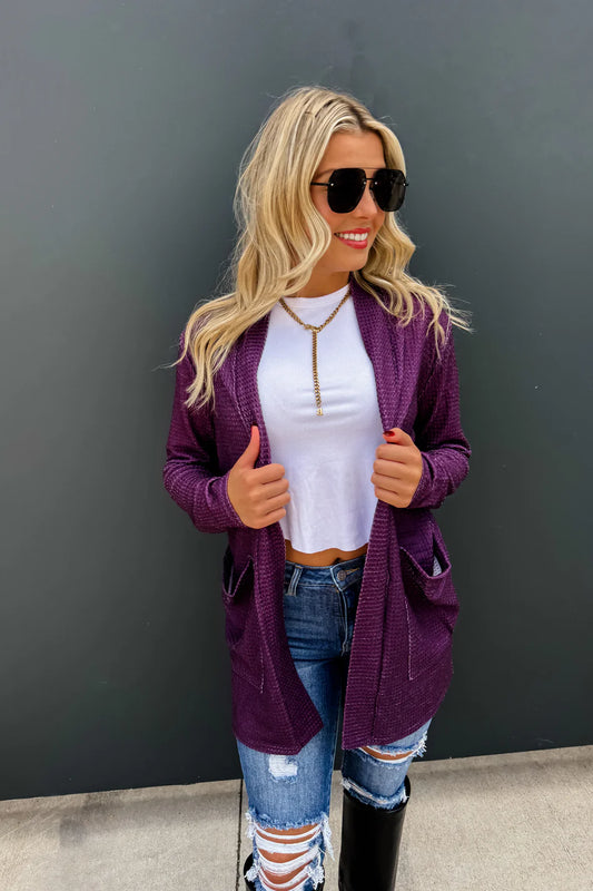 NEW Simple Life Cardigan- Purple