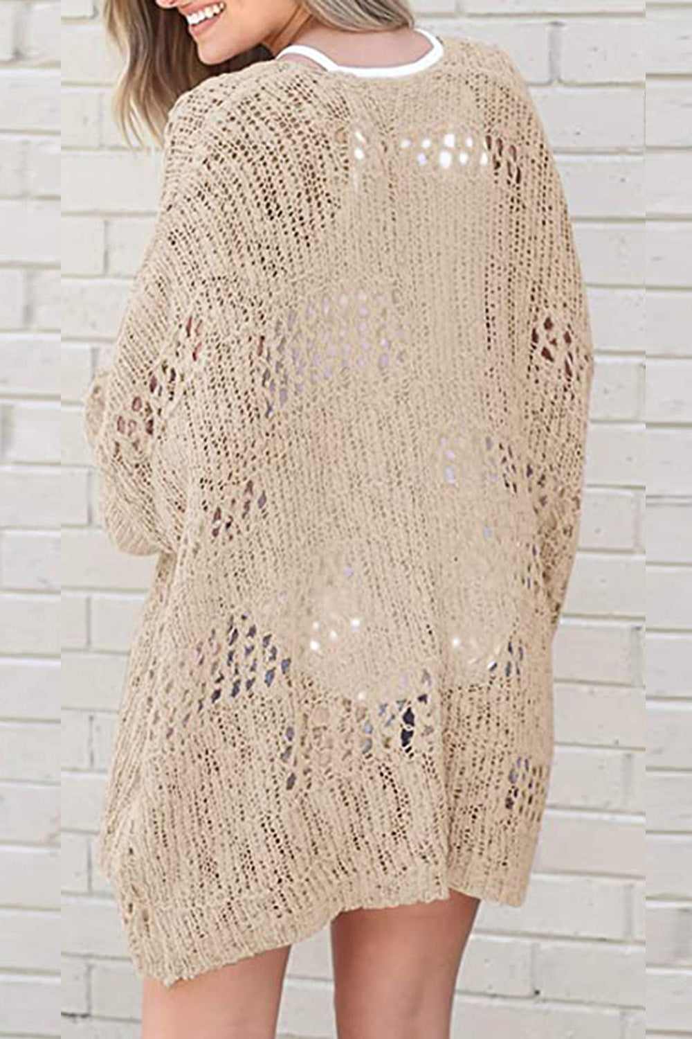 Openwork Long Sleeve Cardigan- 6 Colors (Matcha, Black, Lavender, Sand, Cloudy Blue, Cream)