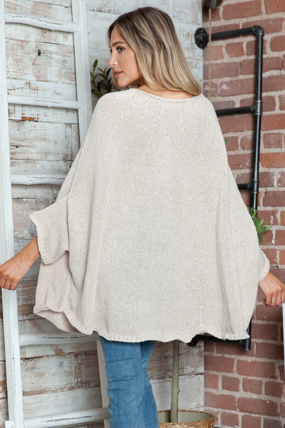 Batwing Sleeve Sweater- 5 Colors (Cream, Khaki, Deep Red, Blush, Gray)