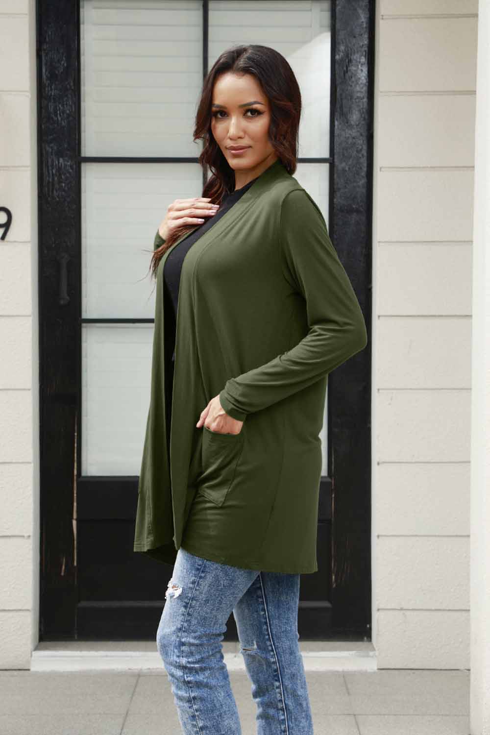 Casually Confident Cardigan- 5 Colors (Gray, Army Green, Black, Deep Red, Pink)