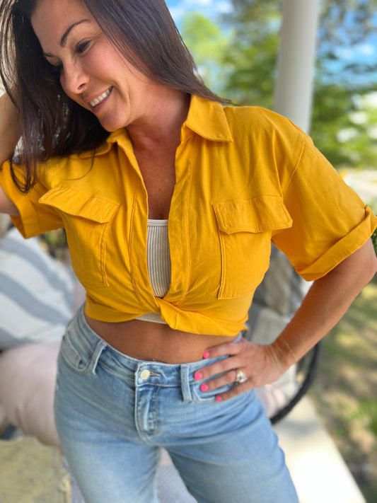 Simply Styled Twisted Top- Yellow