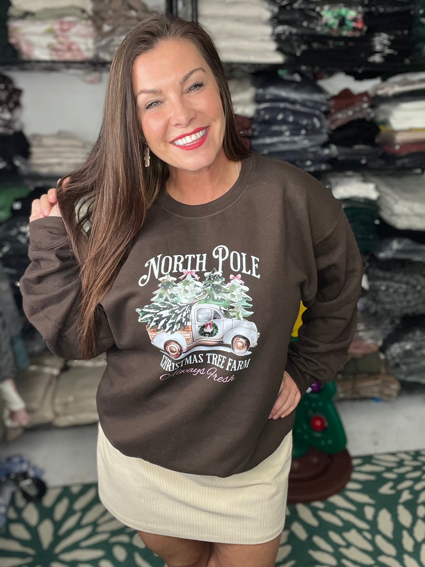 Vintage North Pole Crewneck- Brown