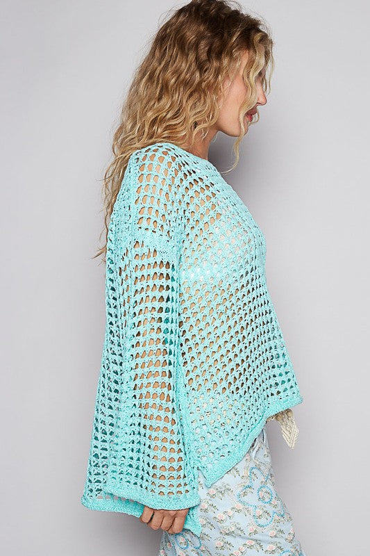 POL Perfectly Knit Top- Aqua Mint JSST88