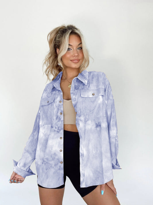 Casual Times Button Up - 2 Colors (Iris Blue, Orchid Purple)