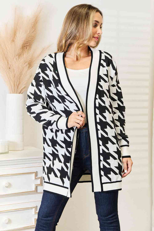 ~Houndstooth Longline Cardigan