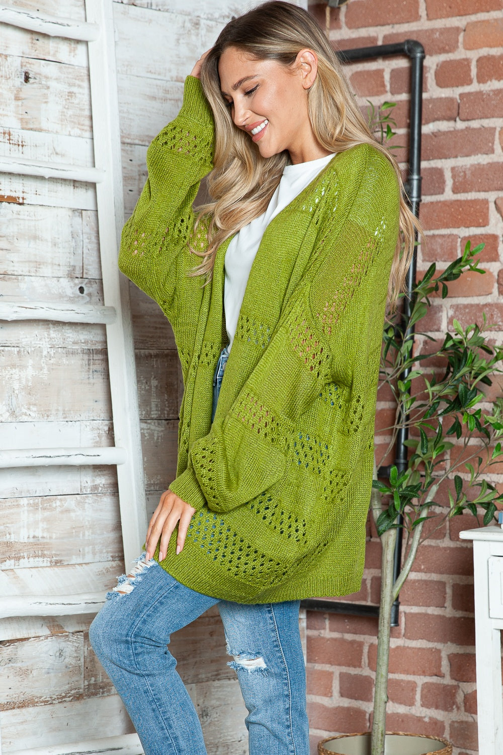 Openwork Long Sleeve Cardigan- 6 Colors (Matcha, Black, Lavender, Sand, Cloudy Blue, Cream)