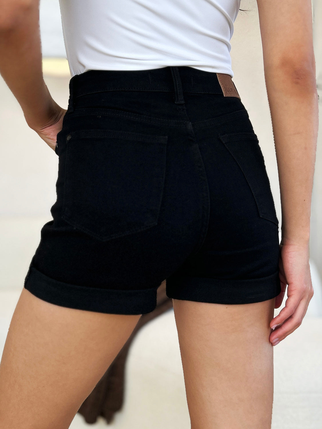 High Waist Tummy Control Cuffed Judy Blue Shorts