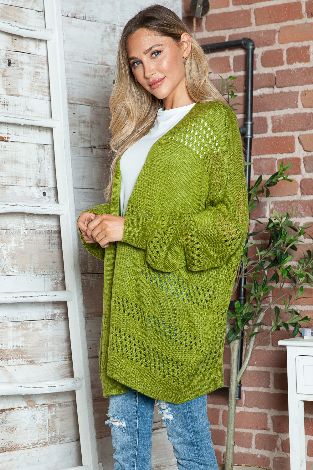 Openwork Long Sleeve Cardigan- 6 Colors (Matcha, Black, Lavender, Sand, Cloudy Blue, Cream)