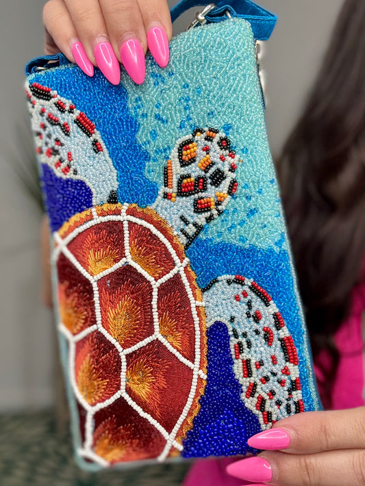 Sea Me Rollin’ Beaded Crossbody Bag